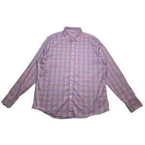 Faherty Brand Men's XL Pink Blue Plaid Button Up Shirt